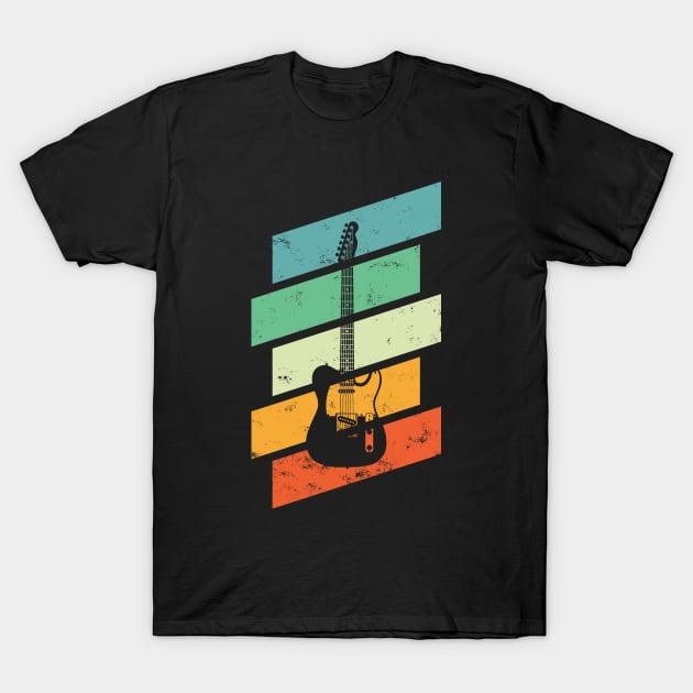 Vintage Style T-Style Electric Guitar Retro Colors T-Shirt by nightsworthy
